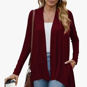 PogTMM2XL Open Front
Cardigan - burgundy Size 2XL